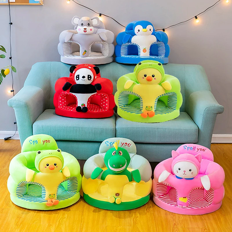 

Baby Sofa Support Seat Cover Plush Chair Learning To Sit Comfortable Cartoon Toddler Nest Puff Washable without Filler Cradle