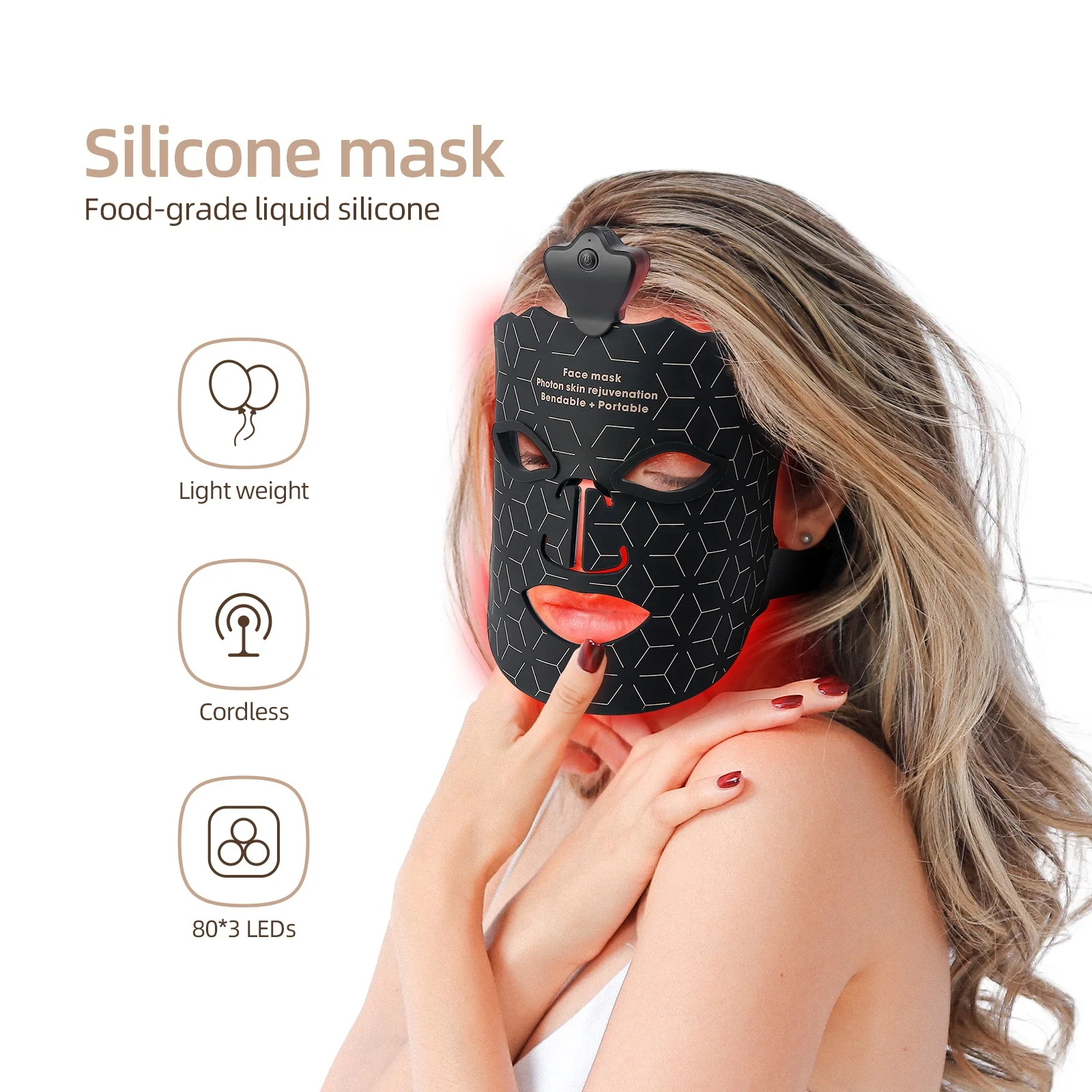 LED face mask 7 Colors For Skin Rejuvenation Anti Acne Pore