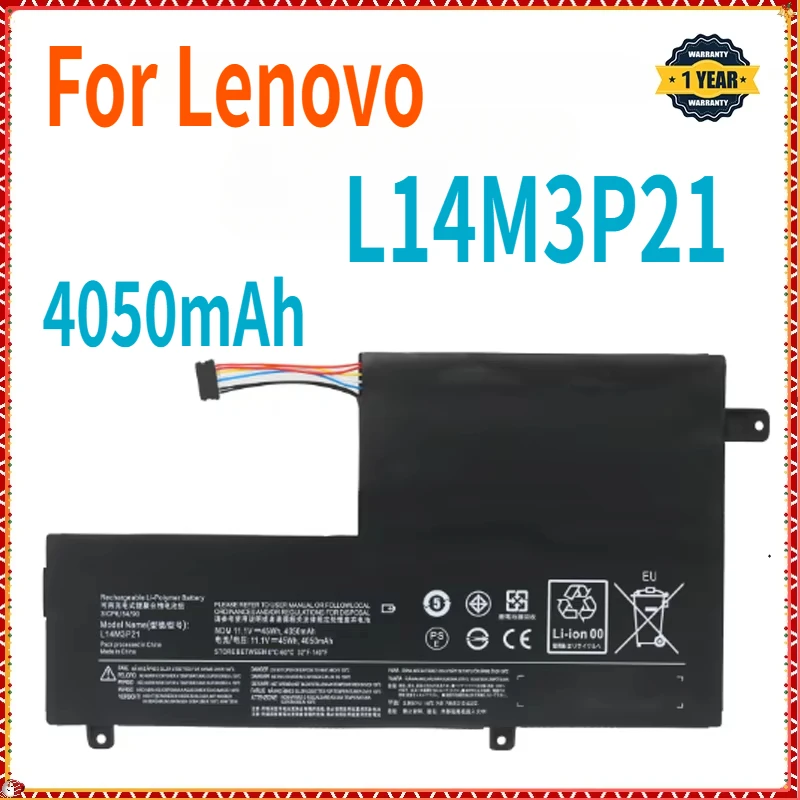 4050mAh L14M3P21 Laptop Battery For Lenovo Flex 3 4 1470 1480 1580 1570 Yoga 500-14ISK Edge 2-1580 L14L3P21 L15L3PB0 L15M3PB
