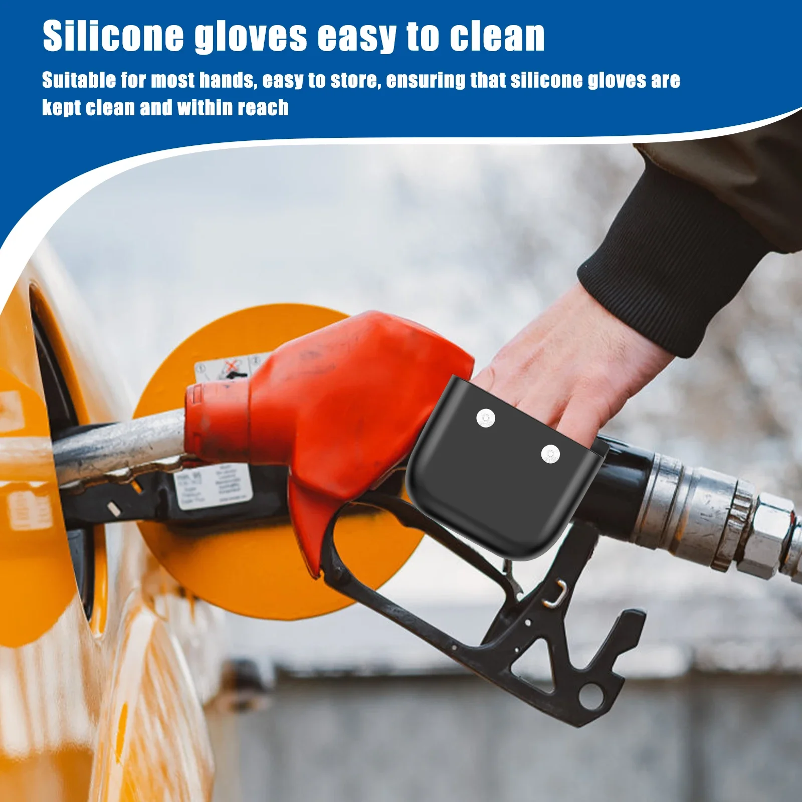 Silicone Gas Pump Glove Reusable Fuel Glove Nonslip Protective Mittens Easy to Wear Gasoline Hand Covers for Pumping Gas