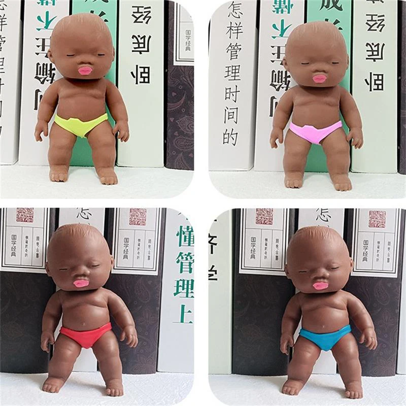 

Funny Cute Black Baby Doll Pinch Decompression Toys Creative Soft Squeeze Slow Rebound Toy Relaxed Relief Party Tricky Toys Gift
