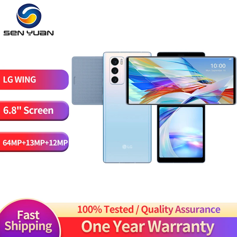 Lg Wing-携帯電話lmf100n,オリジナルの携帯電話,6.8インチ,8GB