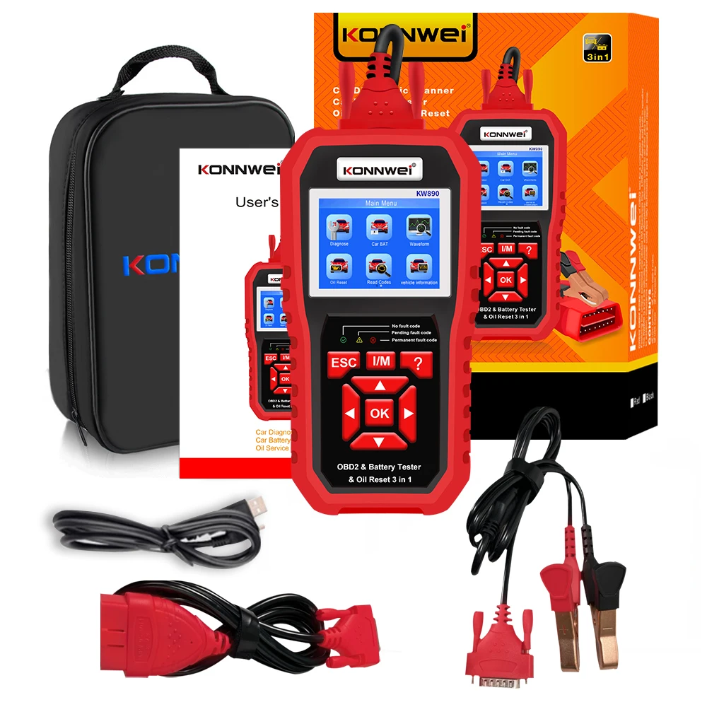 

3-in-1 12V OBDII Scanner Car Fault Diagnosis Instrument Battery Tester Maintenance Light Reset Auto Repair Tools Obd2 Scanner