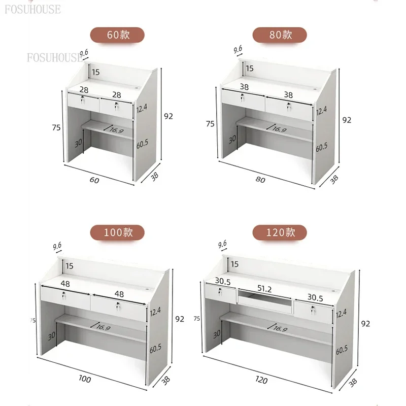 Modern Reception Desks Office Furniture Simple Bar Counter Commercial Clothing Store Cashier Desk Barber Shop Reception Desks N