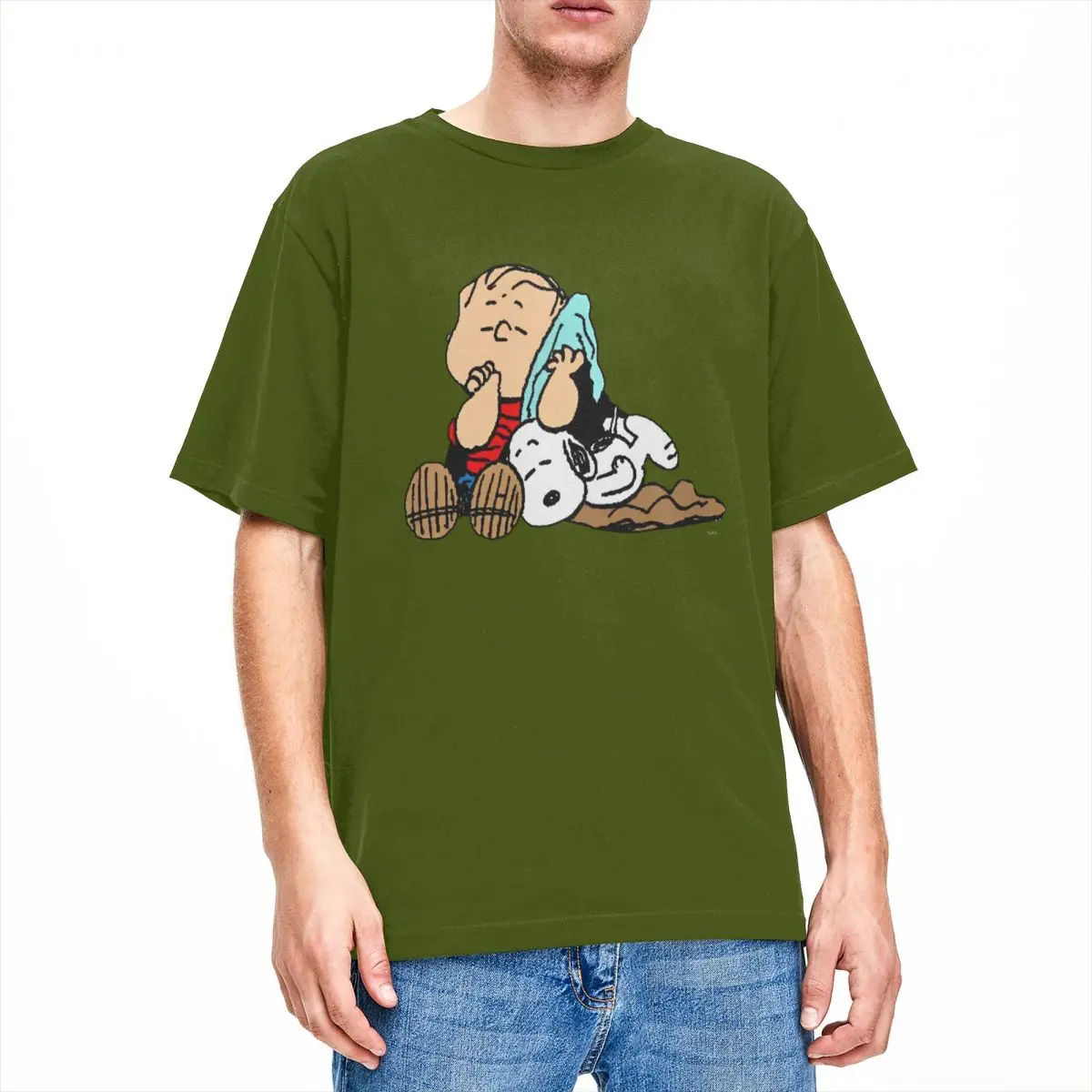 thumbnail image 1 of Camisetas de algodón 100 % de Peanuts, Charlie Brown y Snoopy, camisetas populares para hombre, camisetas de manga corta con diseño clásico Y2K de verano, 1 of 5