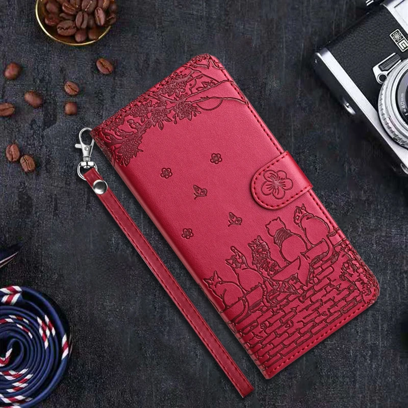 thumbnail image 1 of Wallet Cat Embossed Flip Over Leather Case For iPhone 15 Pro Max 14 Plus 13 Mini 12 Pro 11 SE 2022 2020 X XS XS Max XR 8 7 Plus, 1 of 5
