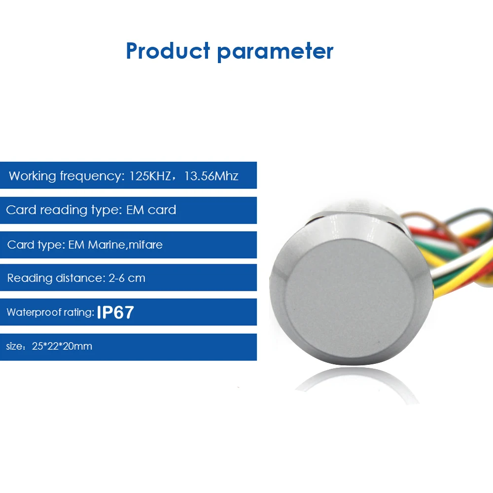 

Мини Wiegand 26 34 125 кГц 13,56 МГц Rfid кардридер управление доступом к двери ведомый считыватель приближения RFID кардридер IP67 водонепроницаемый