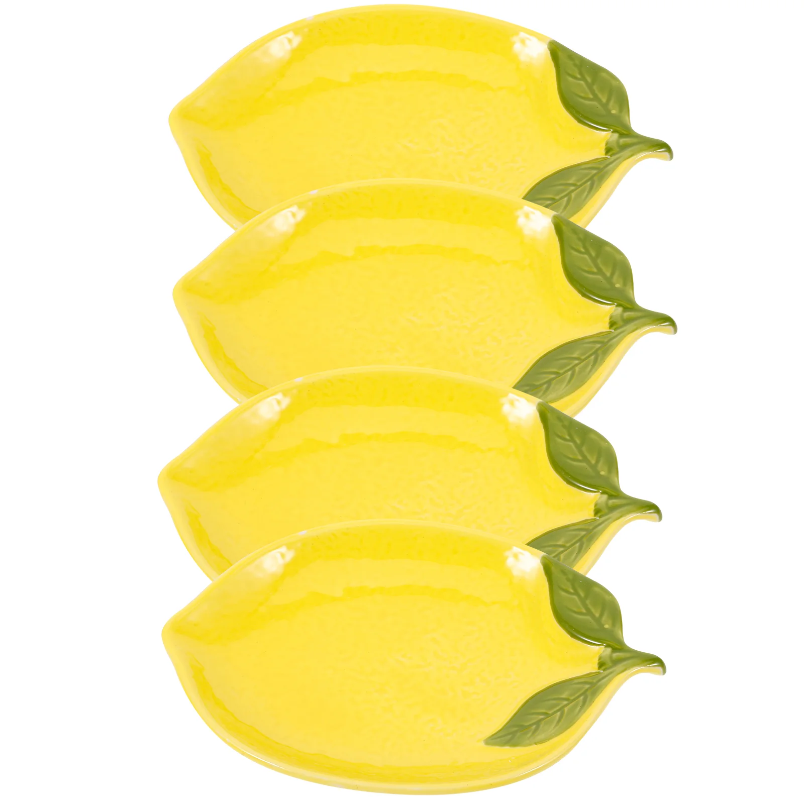 4 Pcs Lemon Tableware Exquisite Ceramic Dessert Bowl Kitchen Utensil Creative Food Serving Fruit Salad Sweet