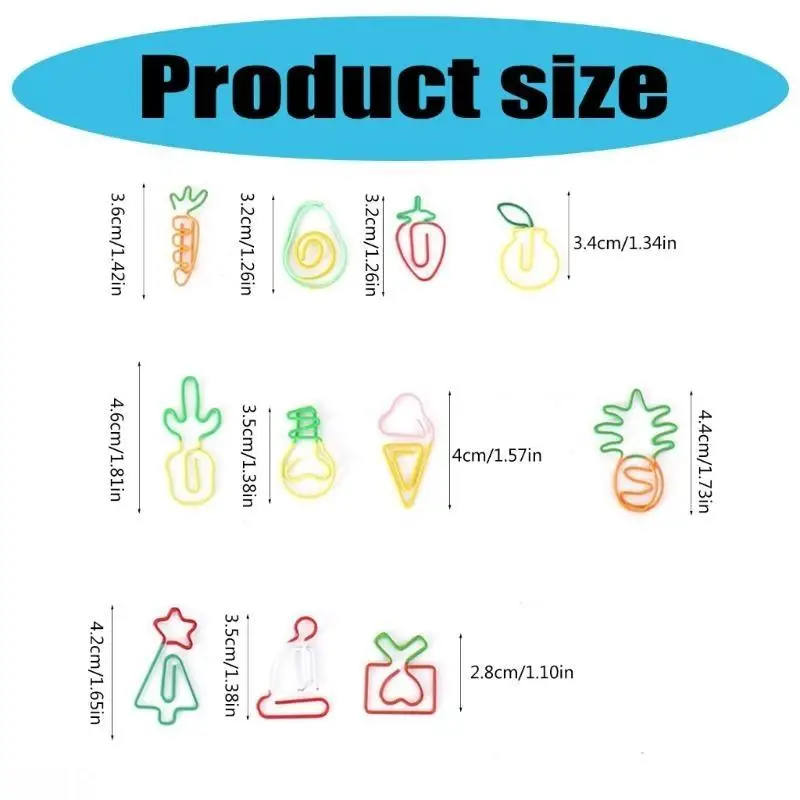 D08B 10Pcs 학교 종이 책갈피 홀더 파일 클램프 장식 파일 클립 고정 클립 참고 종이 클립 사랑스러운 종이 클립