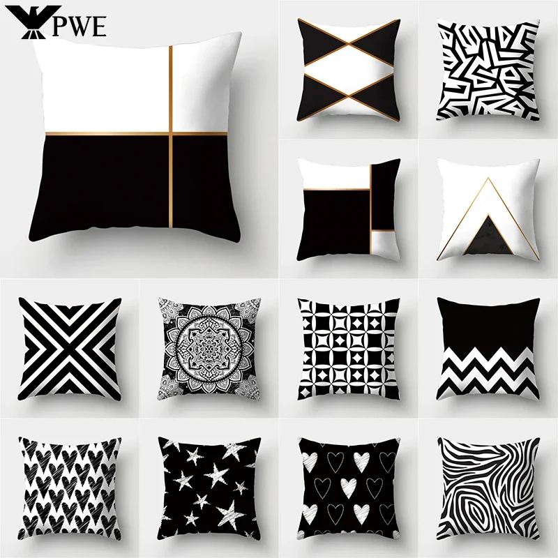 

45*45cm Geometric Print Polyester Decorative Sofa Cushions Pillow Covers Soft Pillowcase Home Decor Cushion Cover