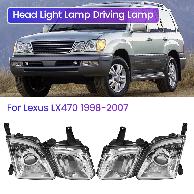 

Right Car Front Bumper Head Light Lamp Lighting Driving Lights For Lexus LX470 1998 1999 2000-2007 Head Light Front Headlight