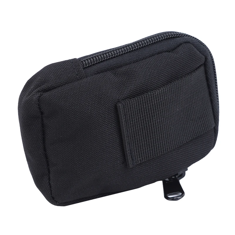 Black Nylon Coin Case Headphone Bag Zipper Multiple Zippers Pouches Mini Key Pouch Pack Bags For Running Walking