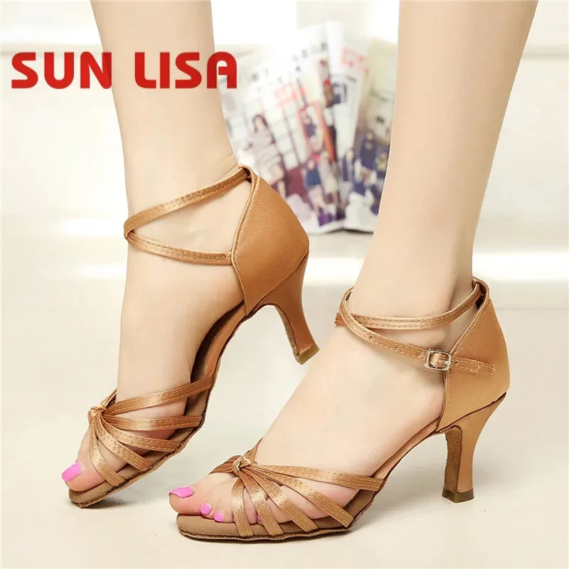 Dance Shoes SUN LISA Women's Lady's Girl's Dancing Shoes With High Heels Salsa Tango Ballroom Latin Dance Shoes