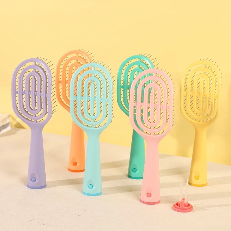 

Расческа для парикмахерской с вырезами ярких цветов, масштабируемая и портативная Антистатическая расческа для волос, расческа для массажа головы и салона