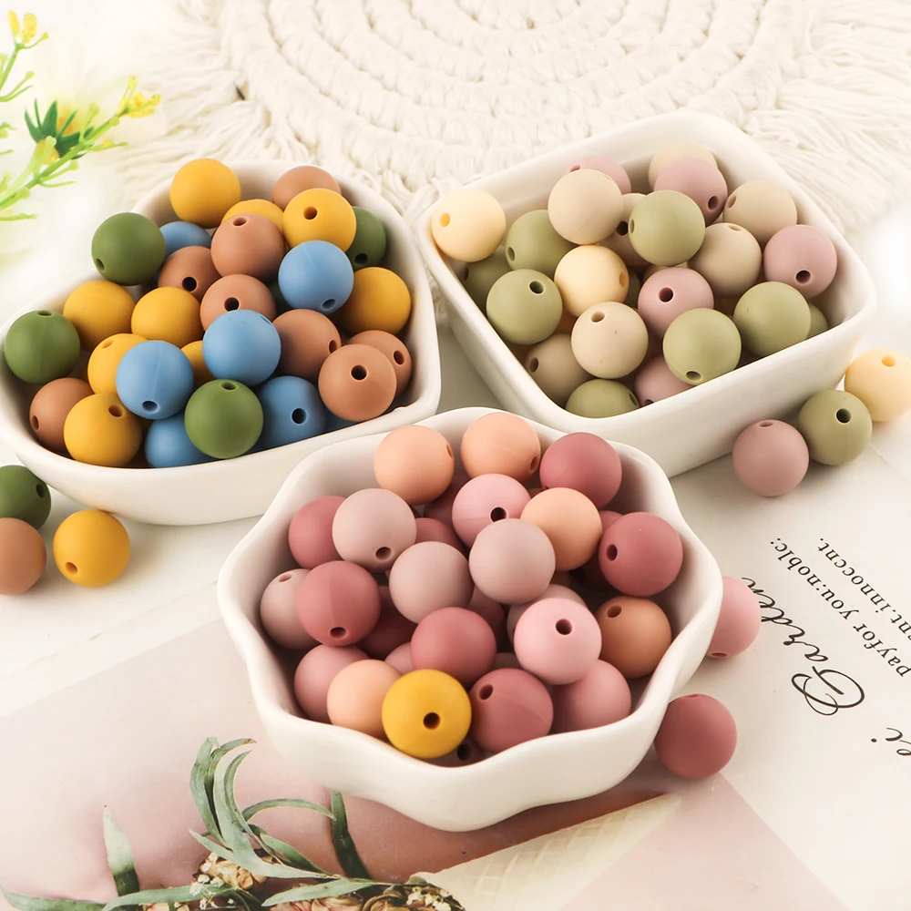 Assorted Silicone Beads for DIY Jewelry Making - 50 Pieces