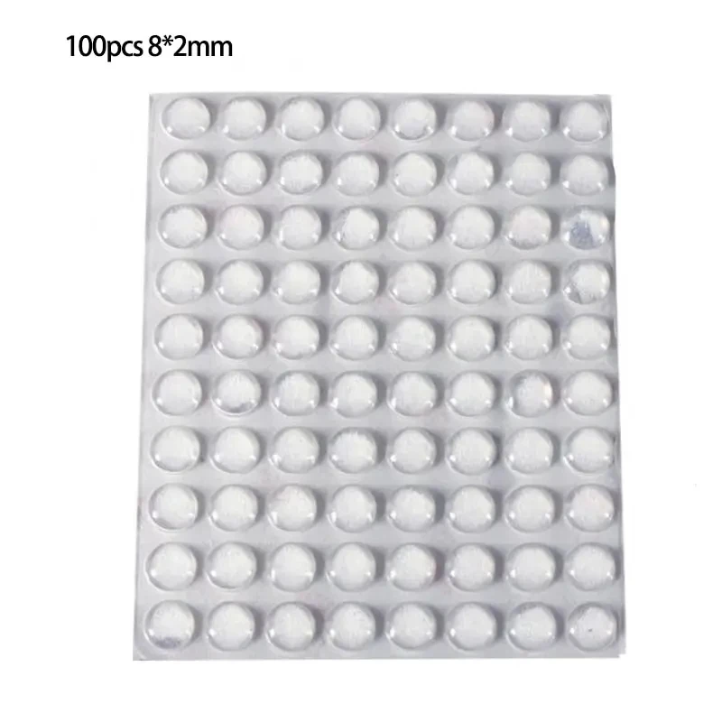 Silicone Pads 100pcs 8mmx2mm Transparent Silicone Granules Door Handle Sticker Anti Bump Silicone Cushioning Anti Slip Mat