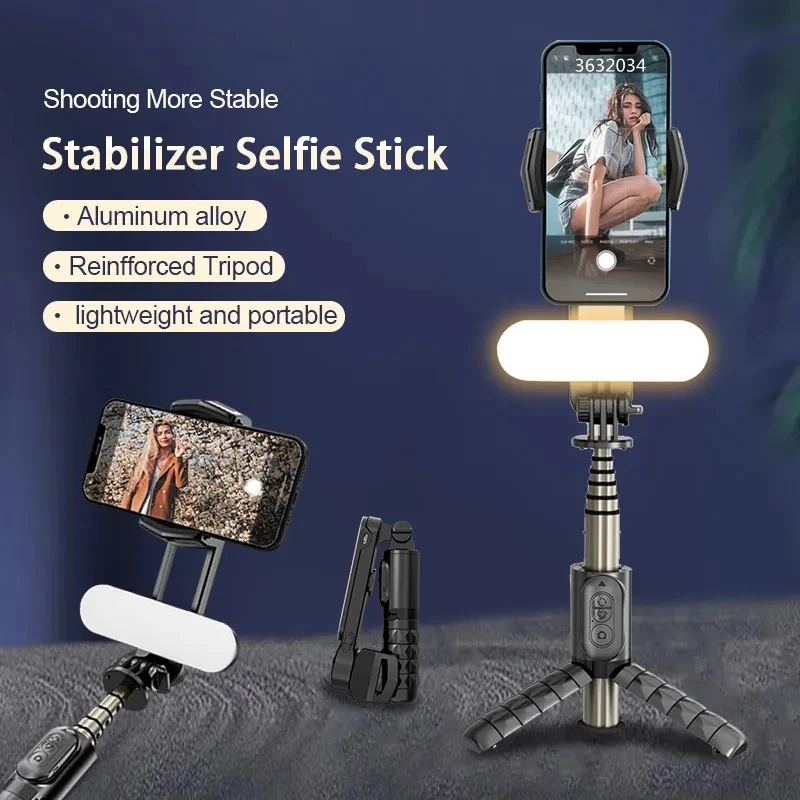 FGCLSY Gimbal Stabilizer Selfie Stick Tripod For iPhone Android Mobile Led Light Cell Holder Stand Smartphone Cellphone Camera