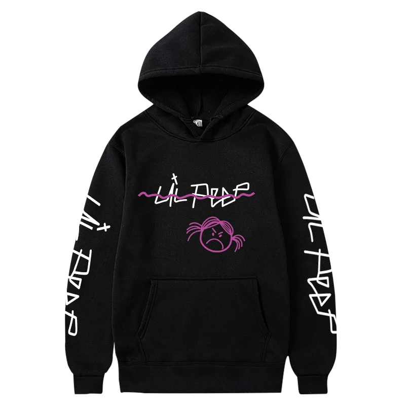 

Мужская толстовка Rapper Lil Peep, женский модный простой пуловер с длинным рукавом, уличный тренд, большой свитшот в стиле хип-хоп, одежда унисекс