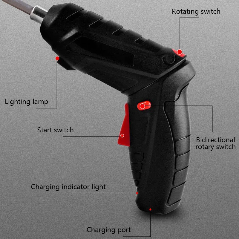 Electric Screwdriver Cordless 47 in 1 Rotated 90 Degrees Rechargeable Portable Screwdriver with LED for Home Office DIY Tools 5