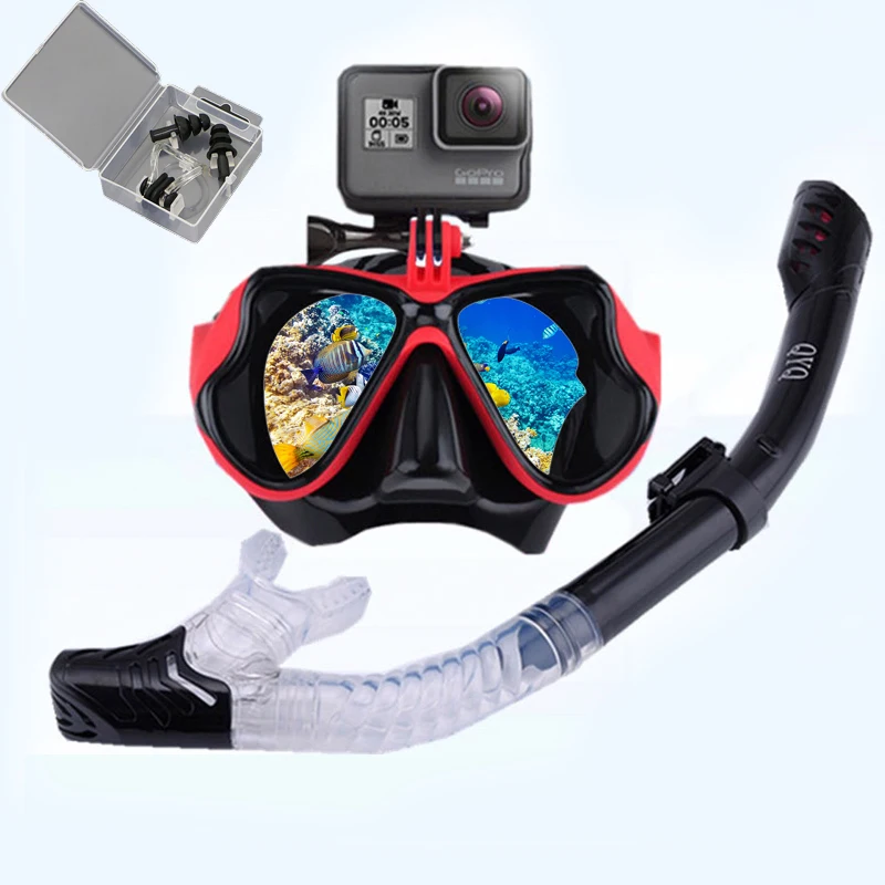 Snorkeling Mask Snorkel Tube Set Diving Mask Anti Fog Swimming Diving