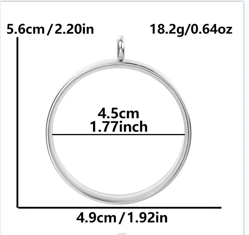 High-Quality Stainless Steel Round Glass Coin Bezel Photo Locket Pendant