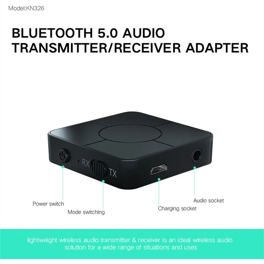 Bluetooth 5.0 Receiver Transmitter Audio Music Stereo Wireless BT 5.0 Adapter RCA 3.5Mm AUX Jack For Speaker TV Car PC