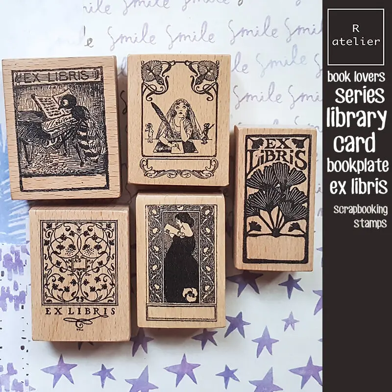 スタンプ スクラップブッキング 蔵書票 図書館カード ​​ 読書好き 日記