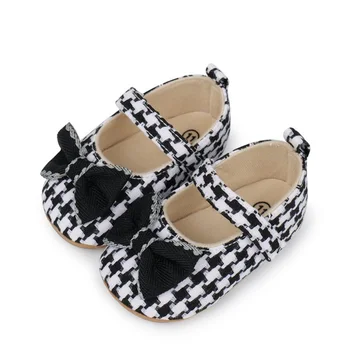 Adorable Baby Girl Black and White Polka Dot Mary Jane Flats Stylish Slip-On Shoes for Newborns with Grippy Soles 1