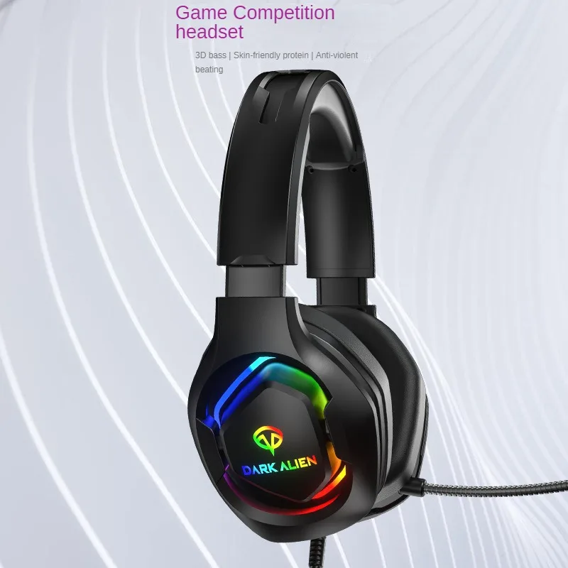

RGB Gaming Noise-canceling Headset Neck Type K Song 7.1 Headset Wired Game Headset High Sound Quality Dynamic Headset