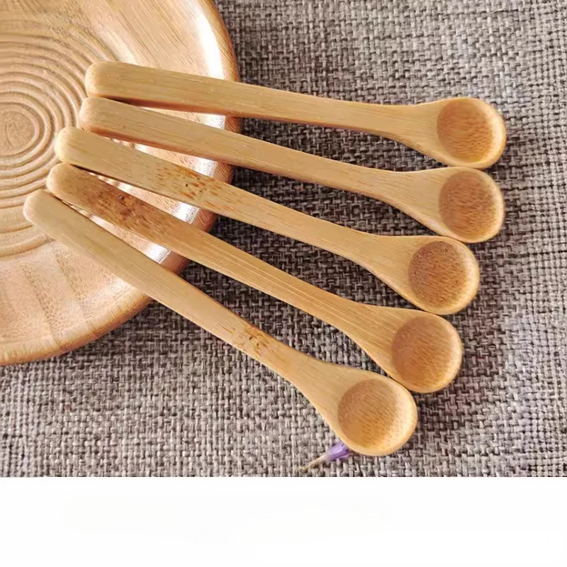 Small Wooden Spoon Kitchen Supplies Long Handle Solid Wood Spoon Coffee Accessories Dessert Coffee Honey wooden spoon