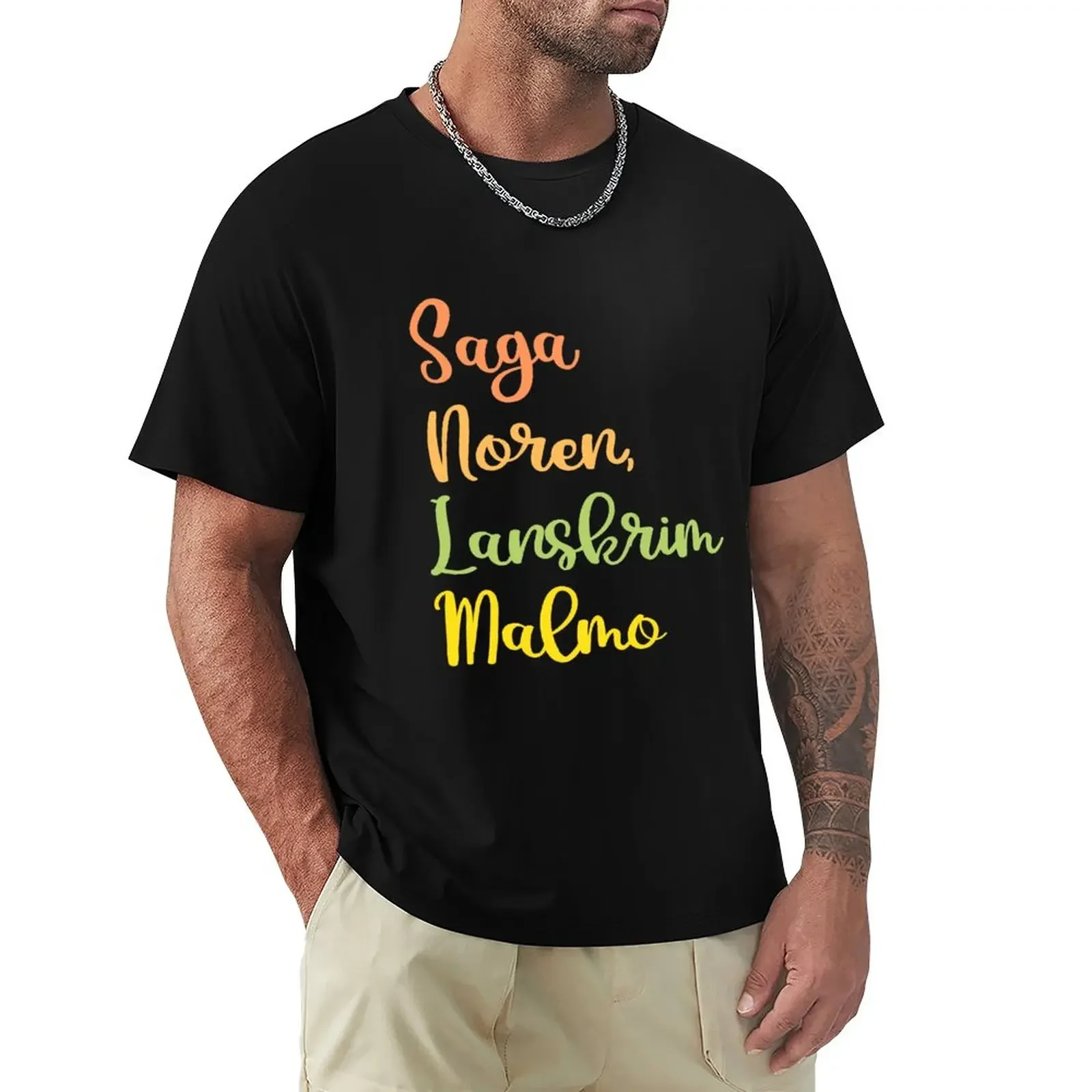 Saga Noren, L?Nskrim Malm?, Maglietta In Edizione Natalizia Blacks Plus Size Top T-Shirt Per Uomo Graphic