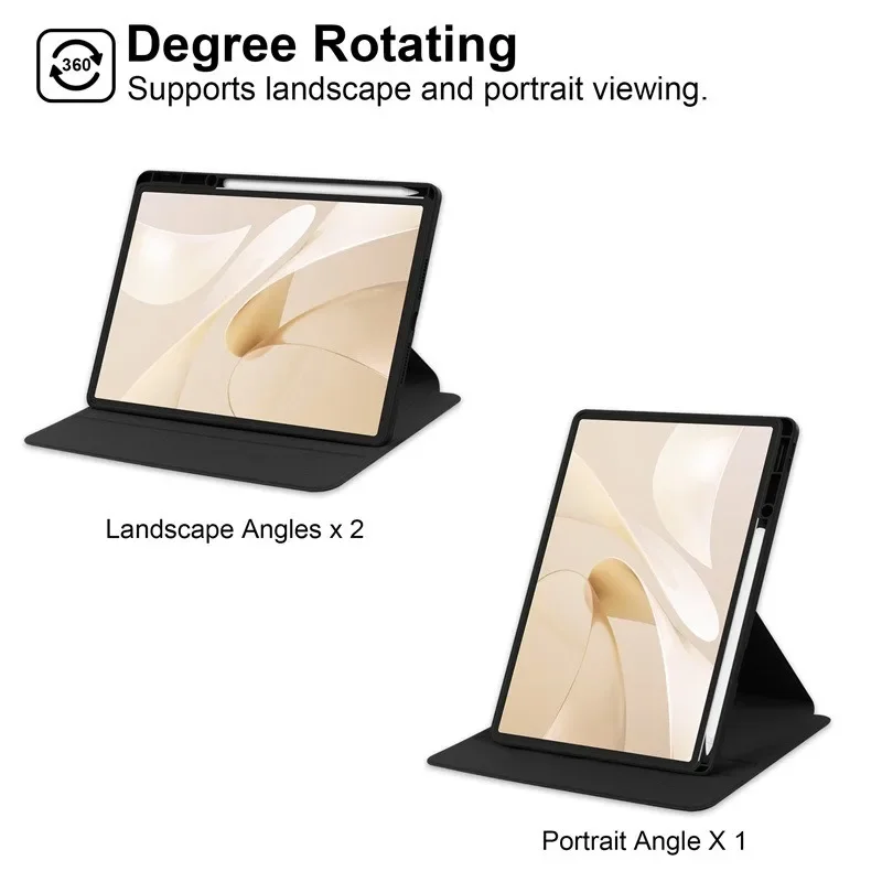 360 Rotating Acrylic Tablet Case with Pencil Holder