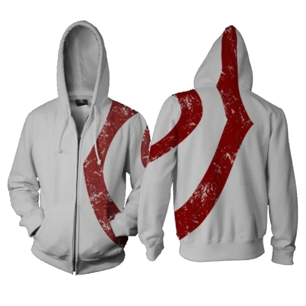 CLOOCL God of War Ghost of Sparta Hoodie Kratos Men's Casual Hoodies Sweatshirts 3D Print Hooded Zipper Coat Thin Tops