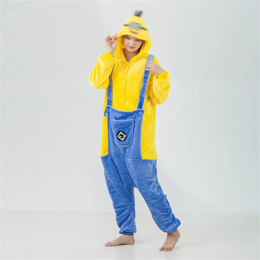 Cute Flannel Kigurumi for Adult Kids Anime Cartoon Onesie Pajamas Jumpsuits Hooded One-piece Sleepwear Christmas Cosplay Costume kigurumi pajamas onesies flannel pajamas onesies cosplay pajamas onesies
