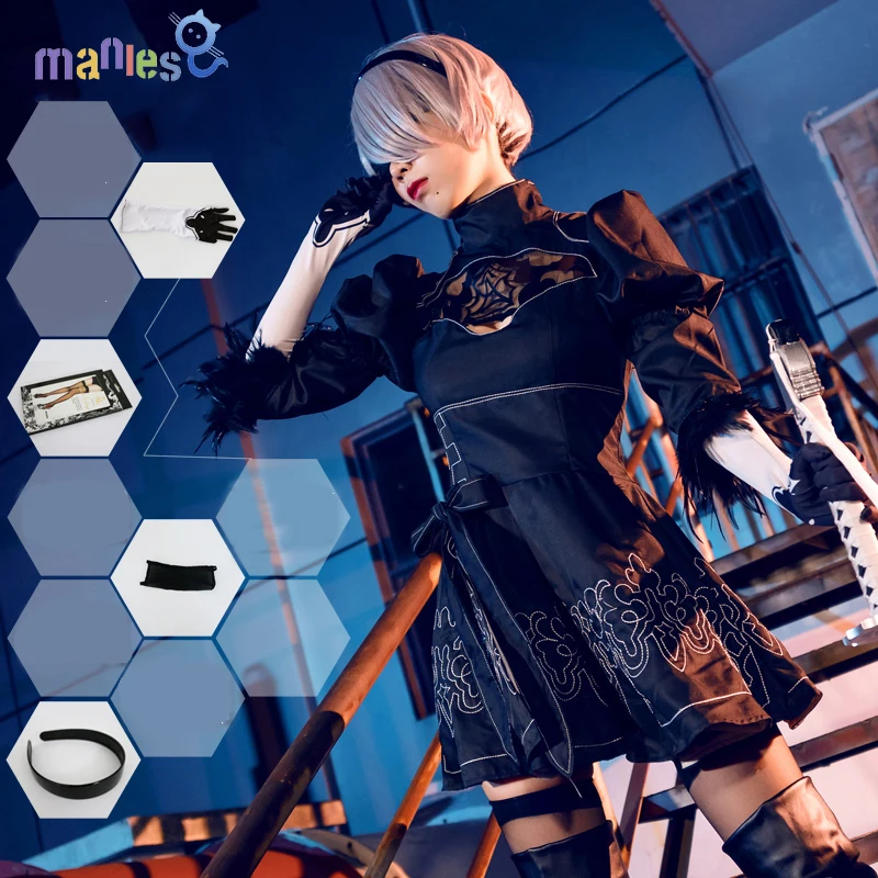 

Manles Game Nier Automata 2B Cosplay Costumes Sexy Dress Anime Costume Halloween Carnival Cosplay Woman Dress