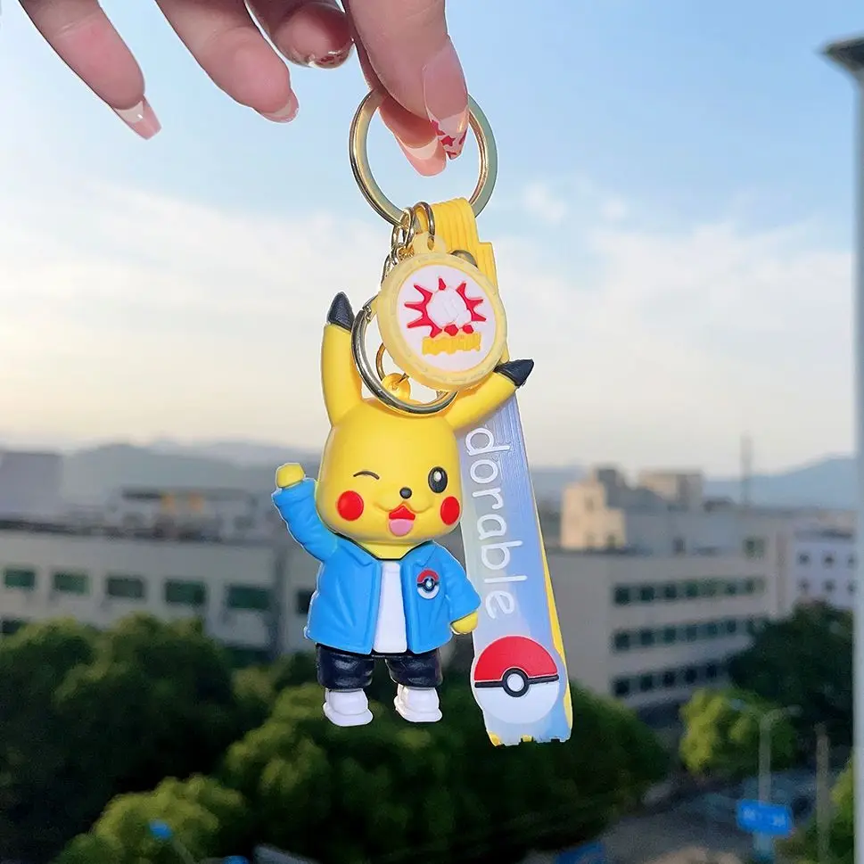 

Pokemon Anime Figure Pikachu Metal PVC Pokemon Cosplay Adult Children Toys Car Keychain Bag Pendant Gift