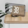 Mirror Digital Alarm Clock Auto Dimming Night Mode Table Clock Touch Snooze USB Output Charge Dual