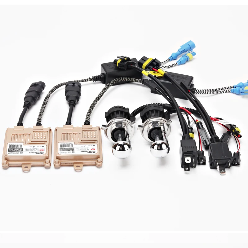 55W H4 Hi/Lo 4300K 6000K 8000K 12V Car Auto Bi Xenon Headlight Replacement Kit