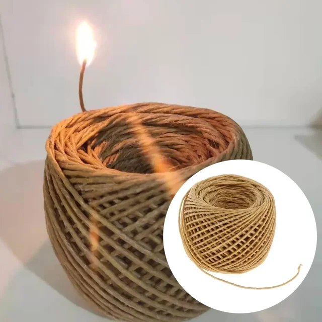 1 Roll ​Beeswax Wick Organic Hemps Wick 33 FT Well Coated Natural Beeswax For DIY Candle Stick Making Votives Tea Lights New 1