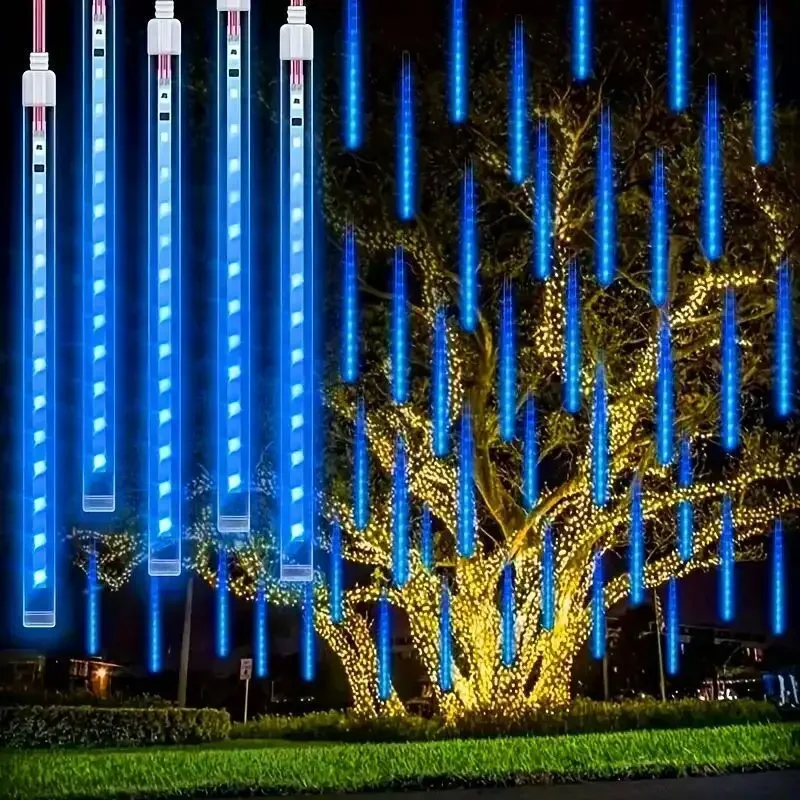 Outdoor Wedding Street Garden Decor 32/24/16/8 Tubes LED Meteor Shower Fairy String Garland Lights Christmas Decorations Navidad