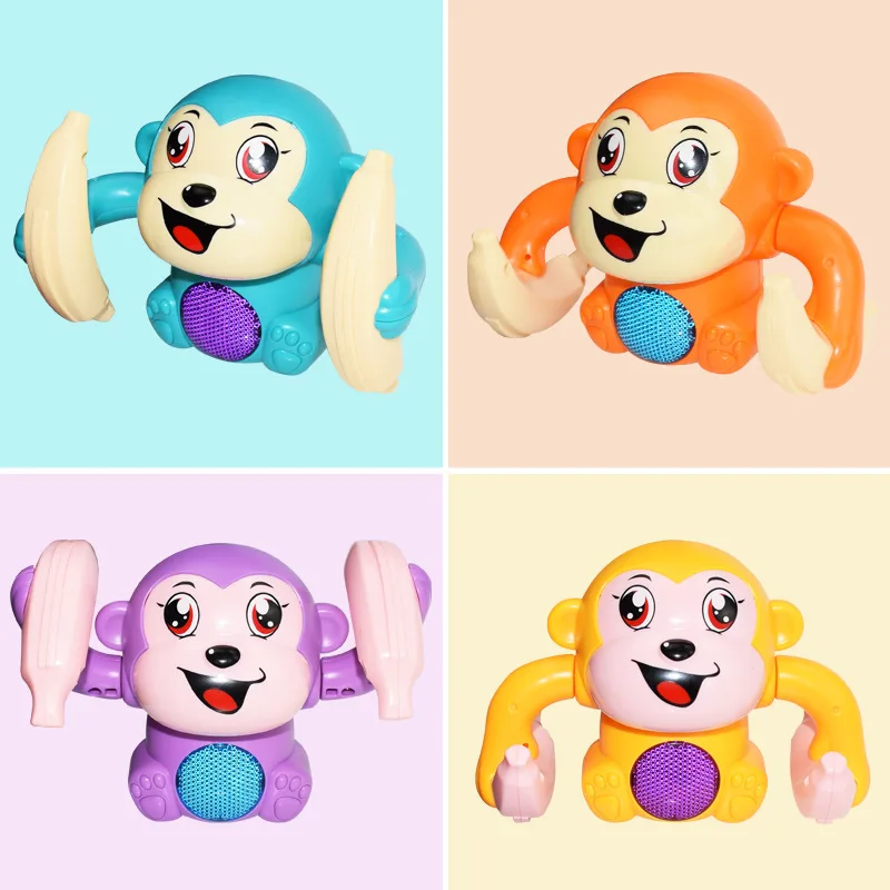 

1pcs Baby Voice Control Rolling Little Monkey Toy Walk Sing Brain Game Interactive Crawling Electric Toys for Kids