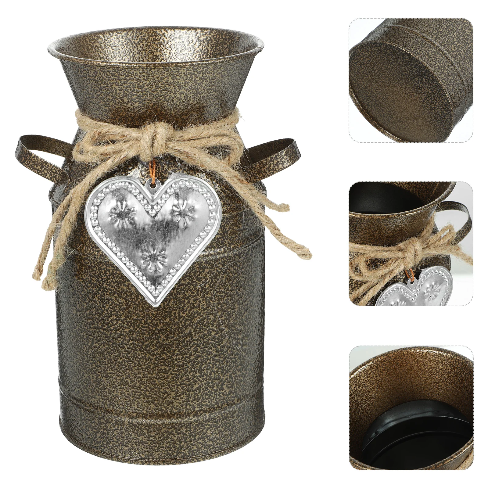 

Metal Milk Can Jug Rustic Flowers Vases Vintage Galvanized Farmhouse Dried Floral Bucket French Shabby Chic Decor Mini