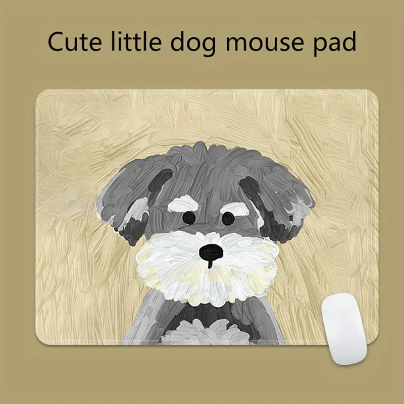 Charming Puppy Mouse Pad with Anti-Slip Rubber and Durable Stitching