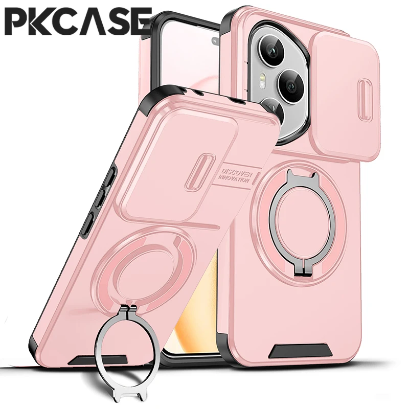Enhanced Slide Push Window Phone Case with Bracket Cover