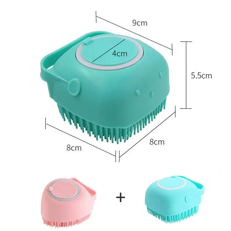 Buy Wholesale China Bath Massage Brush Shampoo Dog Grooming Silicone Shower  Brush Body Scrubbers For Cat Pets & Pet Bath Brush Shampoo Dispenser at USD  0.69