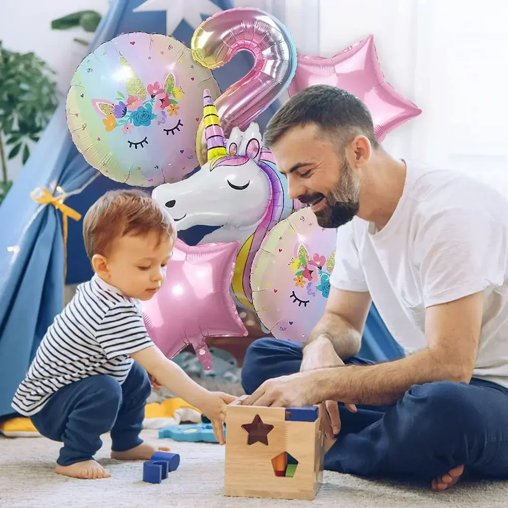 134Pcs Rainbow Unicorn Balloons Arch Garland Kit Pastel Pink Purple Confetti Balloons For Baby Shower Birthday Party Decorations birthday balloon set party balloon set birthday party decoration set balloon arch set