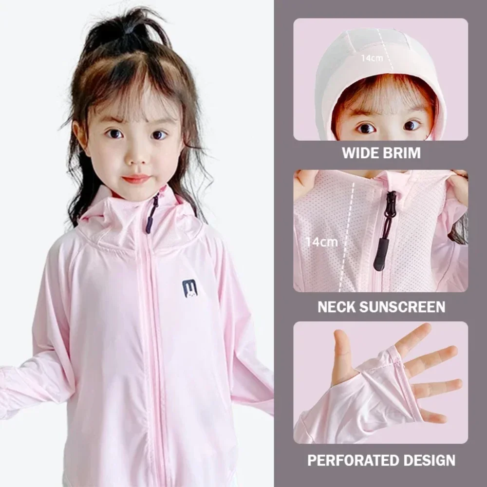 Children's Sun Protection Clothing Outdoor Ice Silk Sun Protection