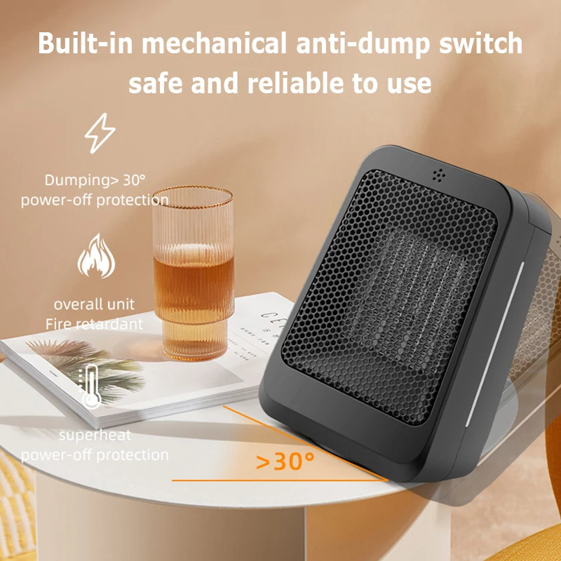 New 1200W Touch Control Space Heater Portable Electric Heater Electric Portable Warmer Home Heater with Remote Control Timing 3