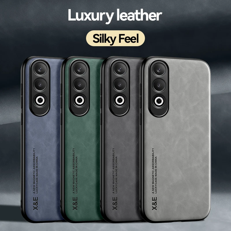 Luxury Leather Magnetic Car Holder Phone Case - Premium Back Cover
