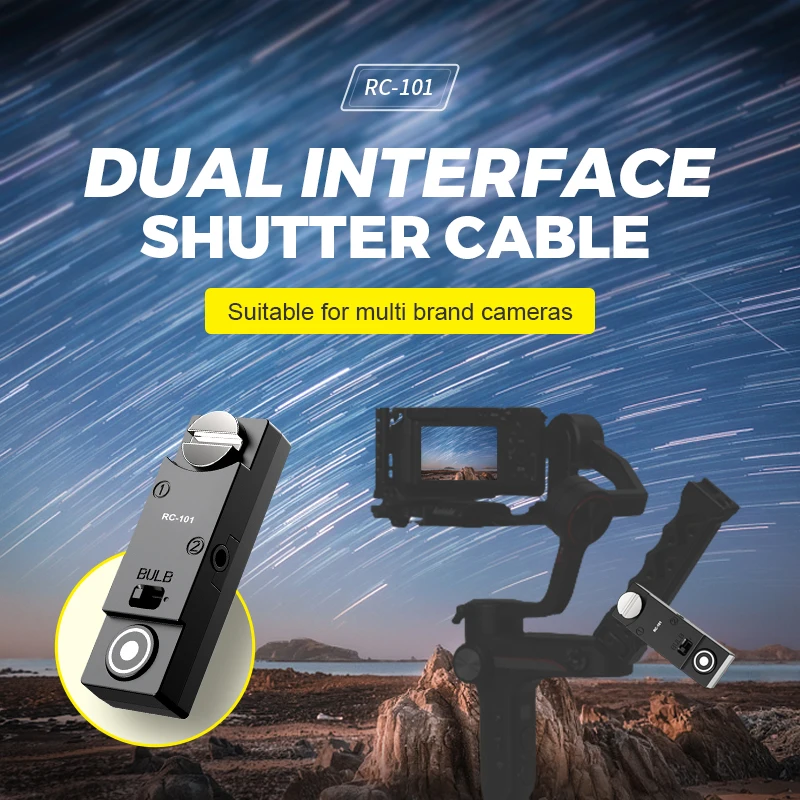Dual Wired Shutter Cable Remote Control with 1/4 Screw for Canon Nikon Sony Pansonic Fuji Camera Cage Top Handle Grip Stablizer